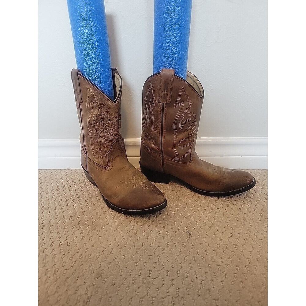 Red Ranch Children Leather Cowboy Boots Sz 2.5